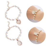 new korean version of the small fresh pearl bracelet fashion love peach heart pendant hand jewelry
