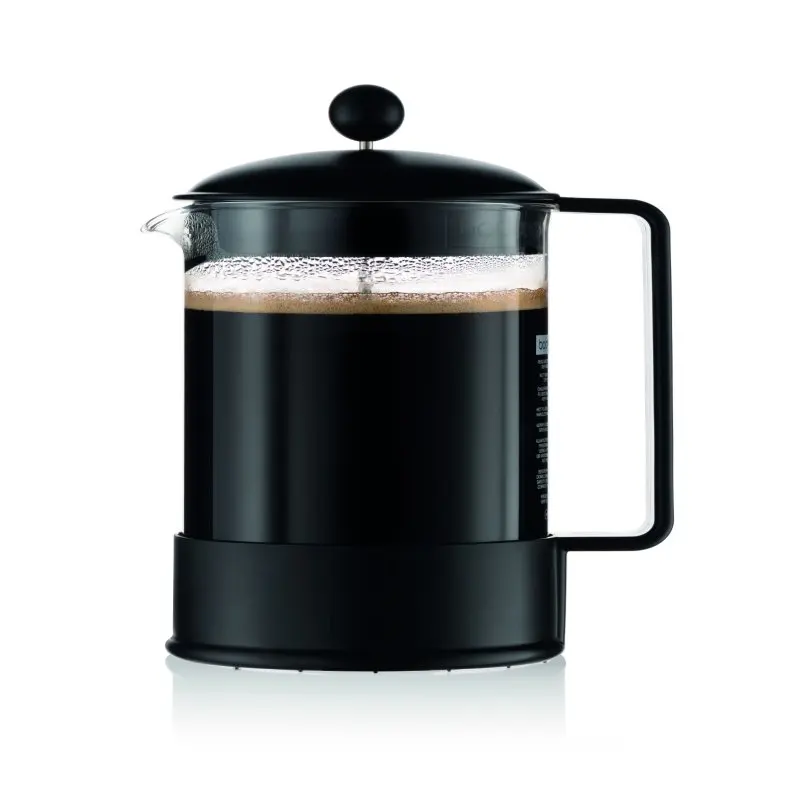 

Brazil French Press Coffee Maker, Borosilicate Glass Carafe, 51 Ounce, Black