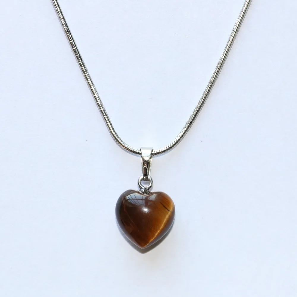 

Gains 15x15 MM Natural Stone Small Peach Heart Pendant With 50 CM Stainless Necklace For Friend Gift Free Shipping