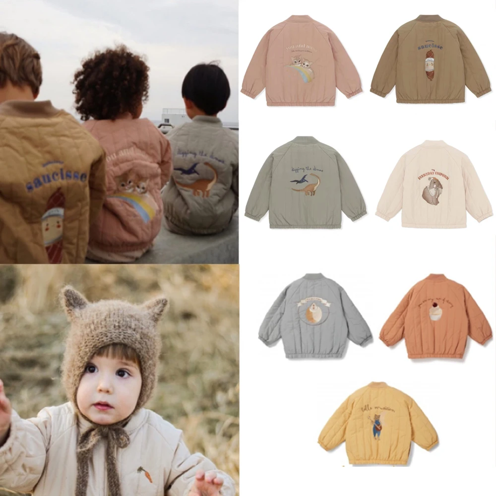 

In Stocks 2022 Ks Brand New Aarrived Winter Cute Kids Girls Coats Children Boys Jackets Embroidery Fashion Cotton Keep Warm Coat