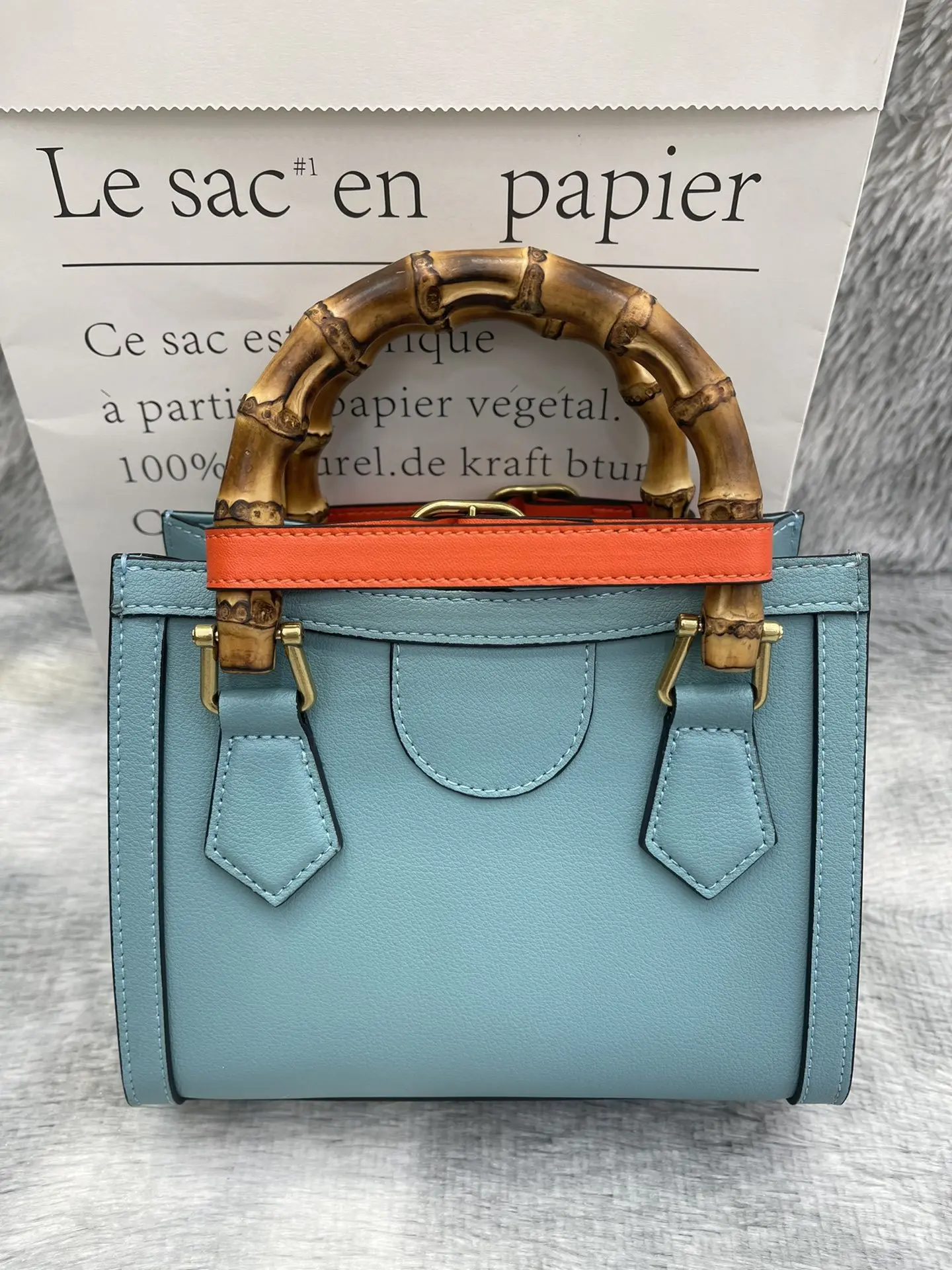 

Purse and Handbags for Women 2022 New Designer Luxury Genuine Leather Bamboo Handle Large Tote Bag Women's Branded Shoulder Bag