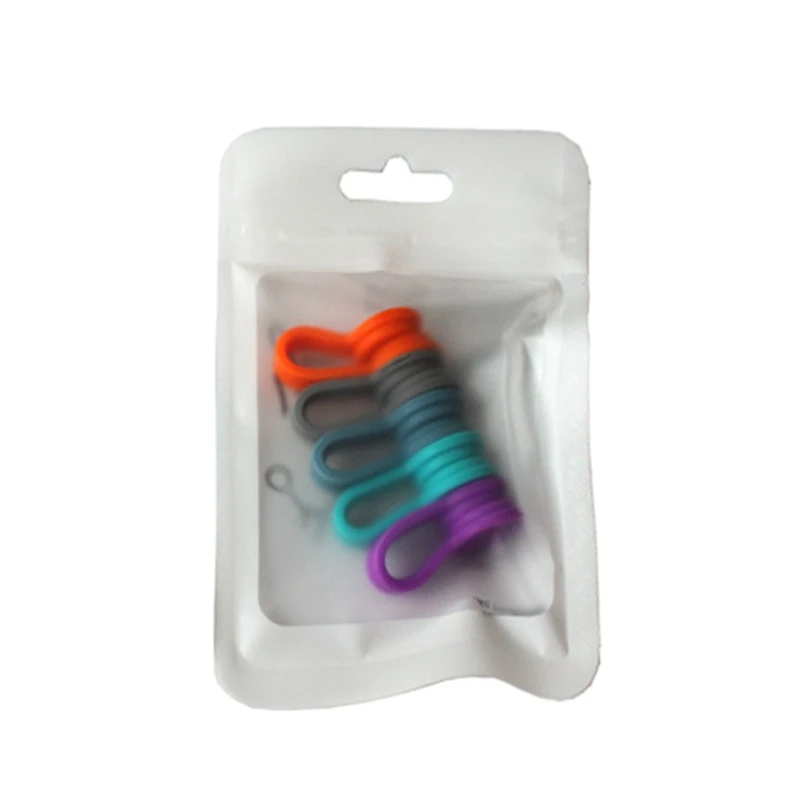

Silicone Cord Organisers Clips Earphone Wire Wrap Cable Ties 5 Clors