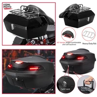 48l motorcycle hard trunk rear storage box top tail rear luggage trunk case toolbox wbackrest pad for bmw for honda for yamaha