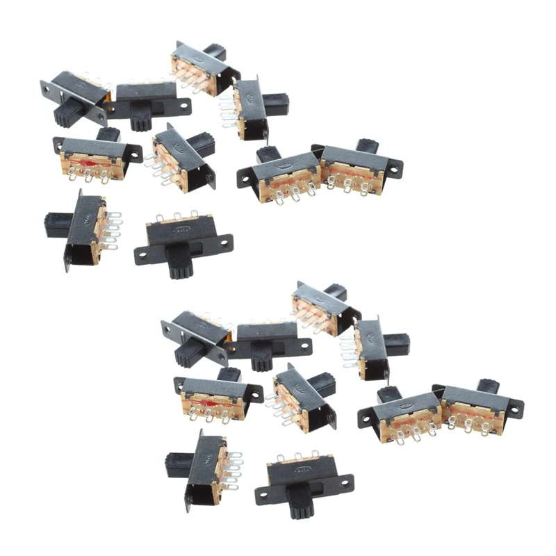 

20 Pcs SS22F25-G7 2 Position DPDT 2P2T Panel Mount Mini Slide Switch Solder Lug