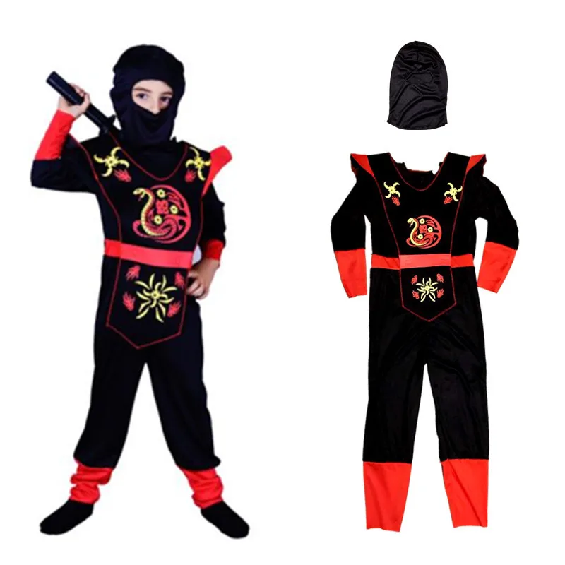 

Ninja Costume Kids Party Show Cosplay Dress Up Boy Children's Day Party Costume Halloween Carnival Samurai Costume And Weapon