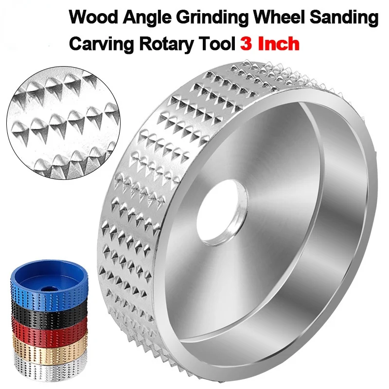 

75mm Abrasive Carving Disc Round Wood Angle Grinding Wheel Sanding Rotary Tool for Angle Grinder Tungsten Carbide 16mm Bore