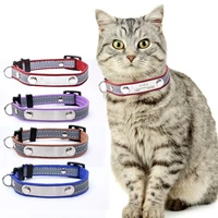 luxurious personalized cat lettering collar reflective pet collars engraved name phone number id tag for small dogs neckband