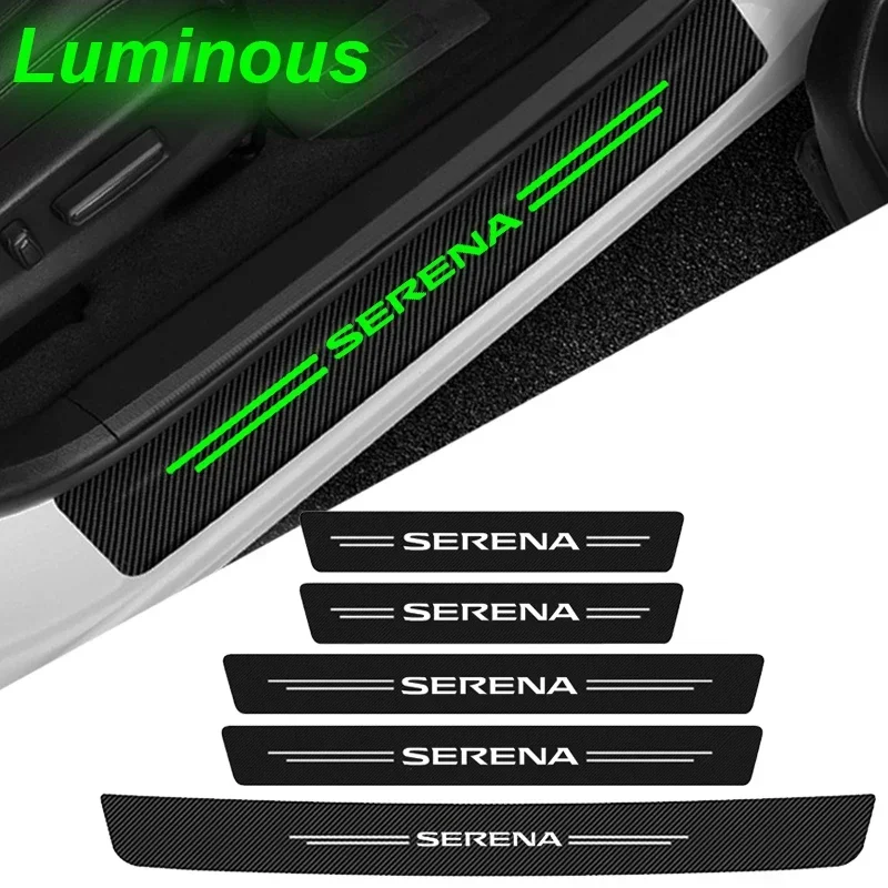 Ночные светящиеся задние пороги автомобиля защитные педали для Nissan Serena логотип