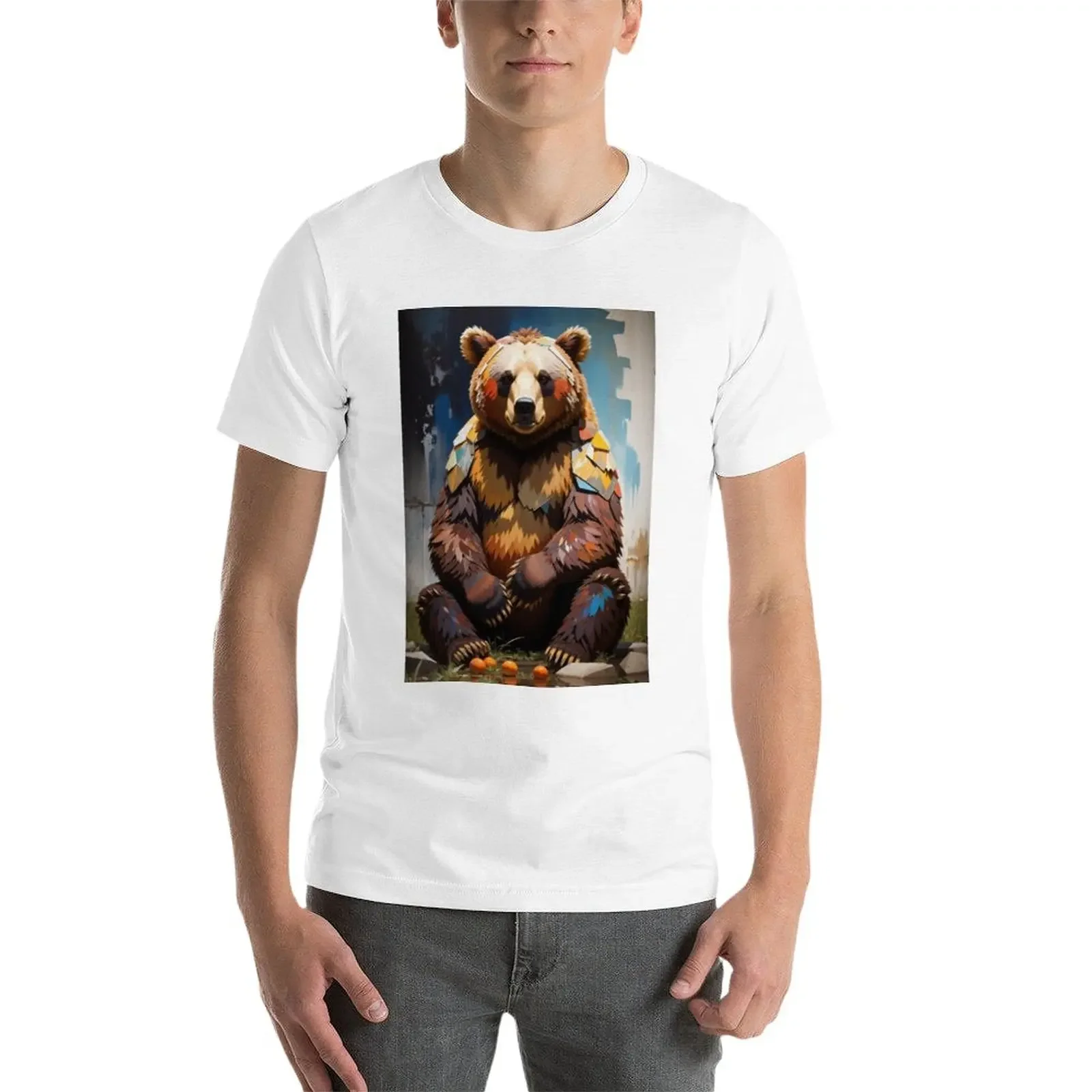 New Bear Grazer T-Shirt vintage t shirt summer clothes cute black shirts mens cotton