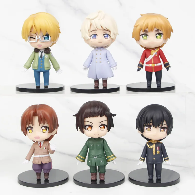 

6pcs/Set Anime Figure Axis Powers Figure Feliciano Vargas Hetalia World Stars Kawaii Desktop Decoration PVC Children's Toys