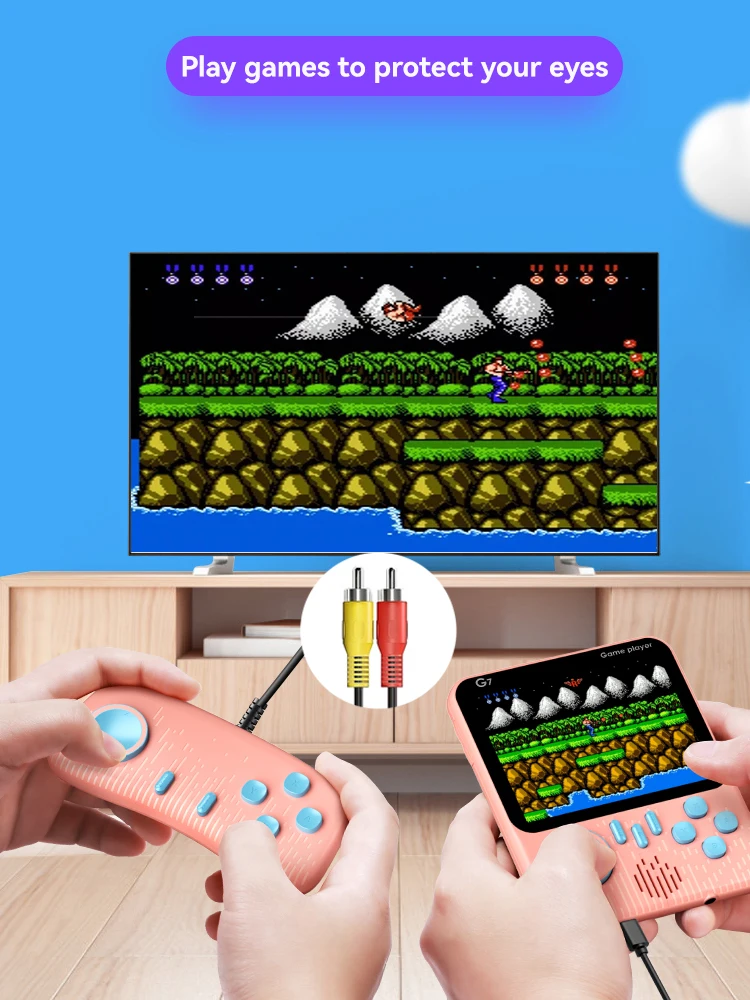 Игровая консоль в ретро стиле портативная Карманная игровая для 2 игроков 666