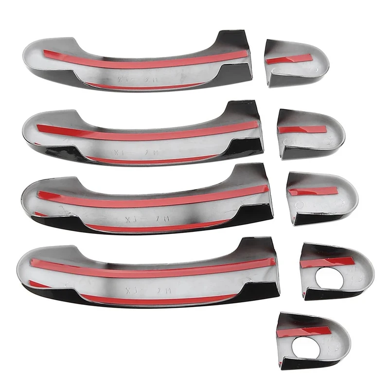 9Pcs Set ABS Chrome Door Handle Covers Trim For TRANSPORTER T5 T6 CADDY VAN 2003-2015 Gloss Black