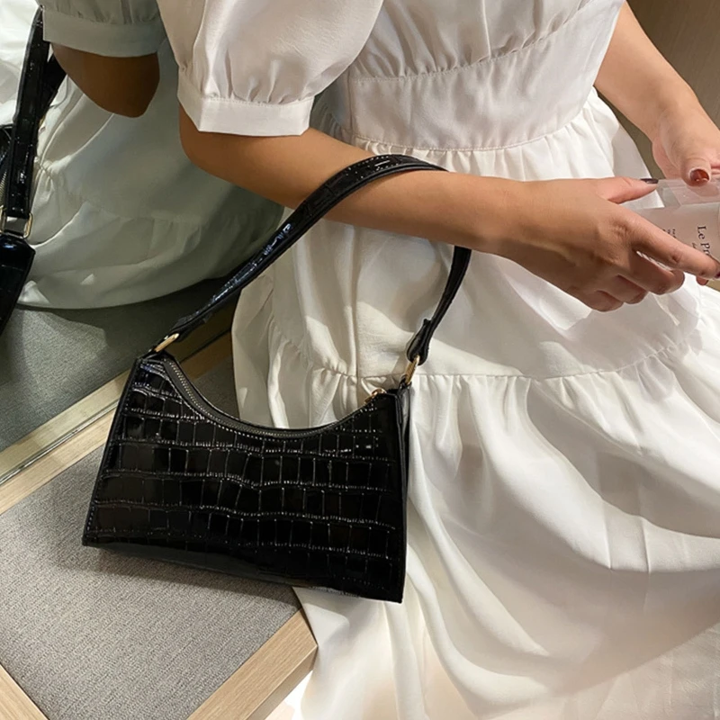 

Retro Classic Clutch Handbags for Women Girls Embossed for Crocodile Effect Shoulder Bag Underarm Purse Tote Drop Shipping