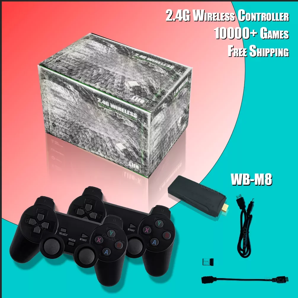

Retro Game Stick 4K 2.4G Wireless 10000 Games 64GB Classic Gaming Gamepads Family Controller For PS1/GBA/