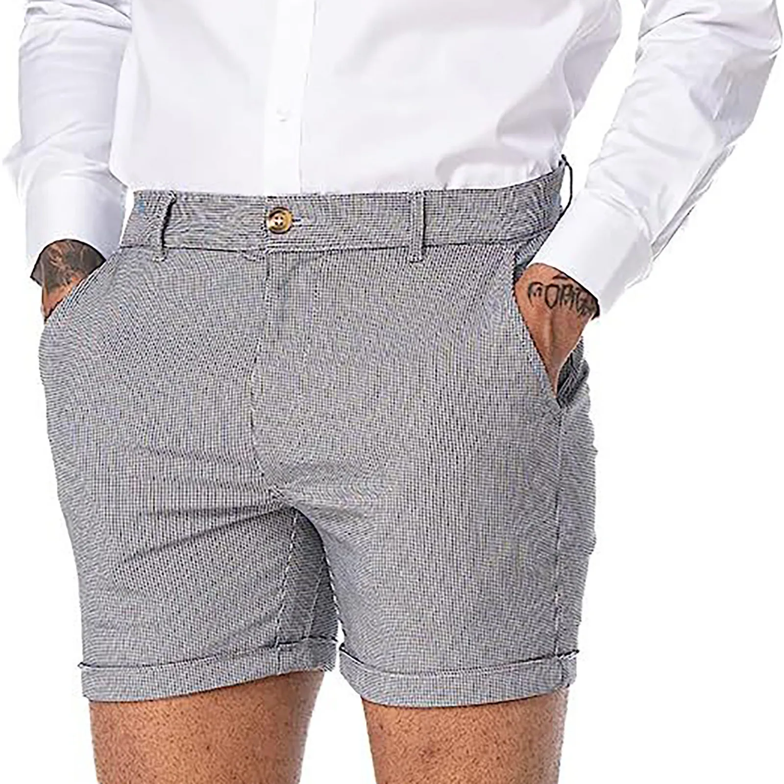

Casual Homewear Trunks Fashion Comfortable Shorts Summer Button Double Pocket Shorts For Men Simple Outfits Pantalones Cortos