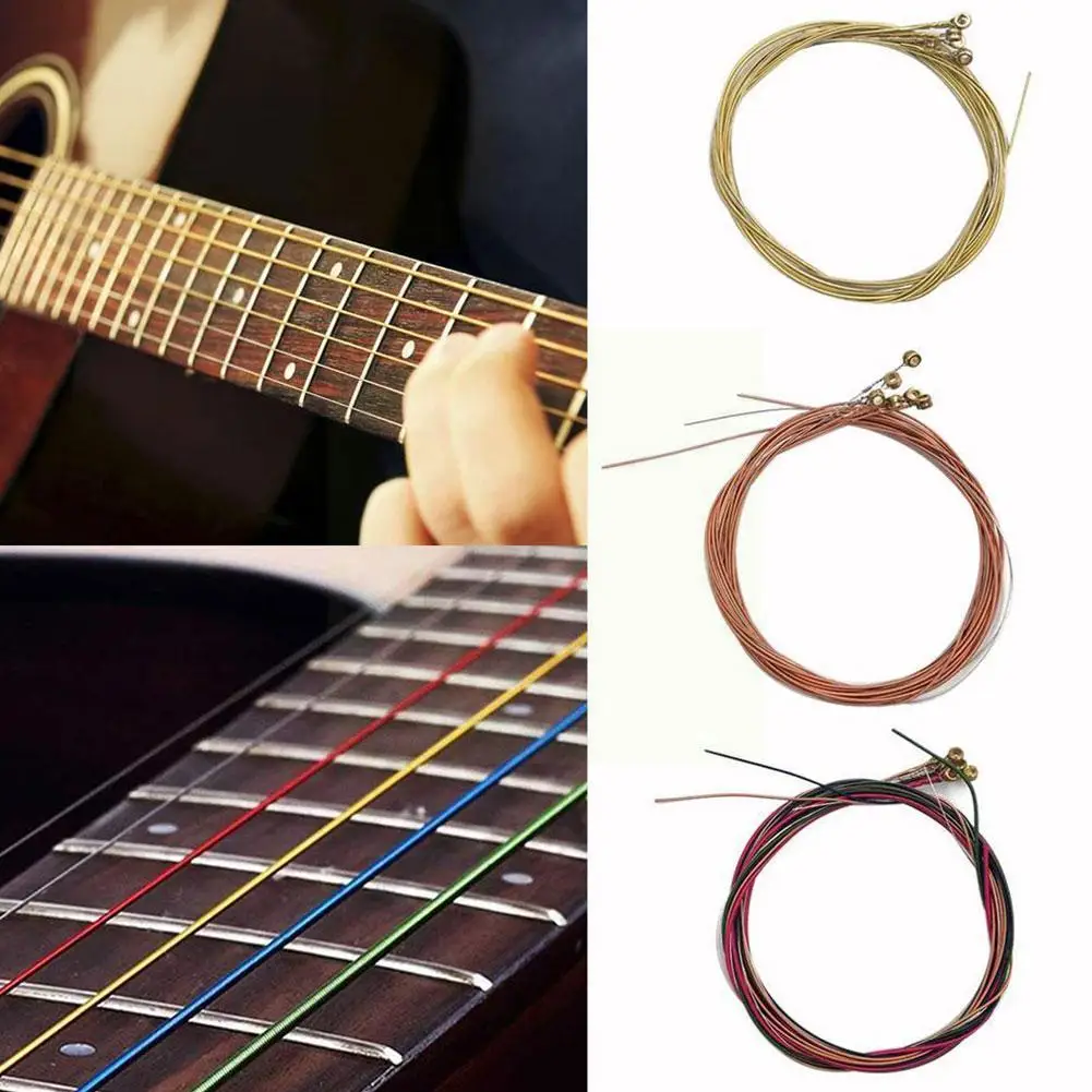 

6 String Set for Electric Guitar Cord Metal Rock Hexagonal Carbon Steel Guitar Accessories Musical Instrument 3 Color H1H1