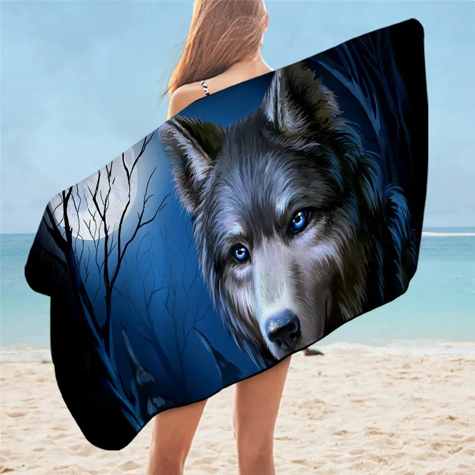 Банное полотенце Wolf из микрофибры для ванной большие пляжные полотенца