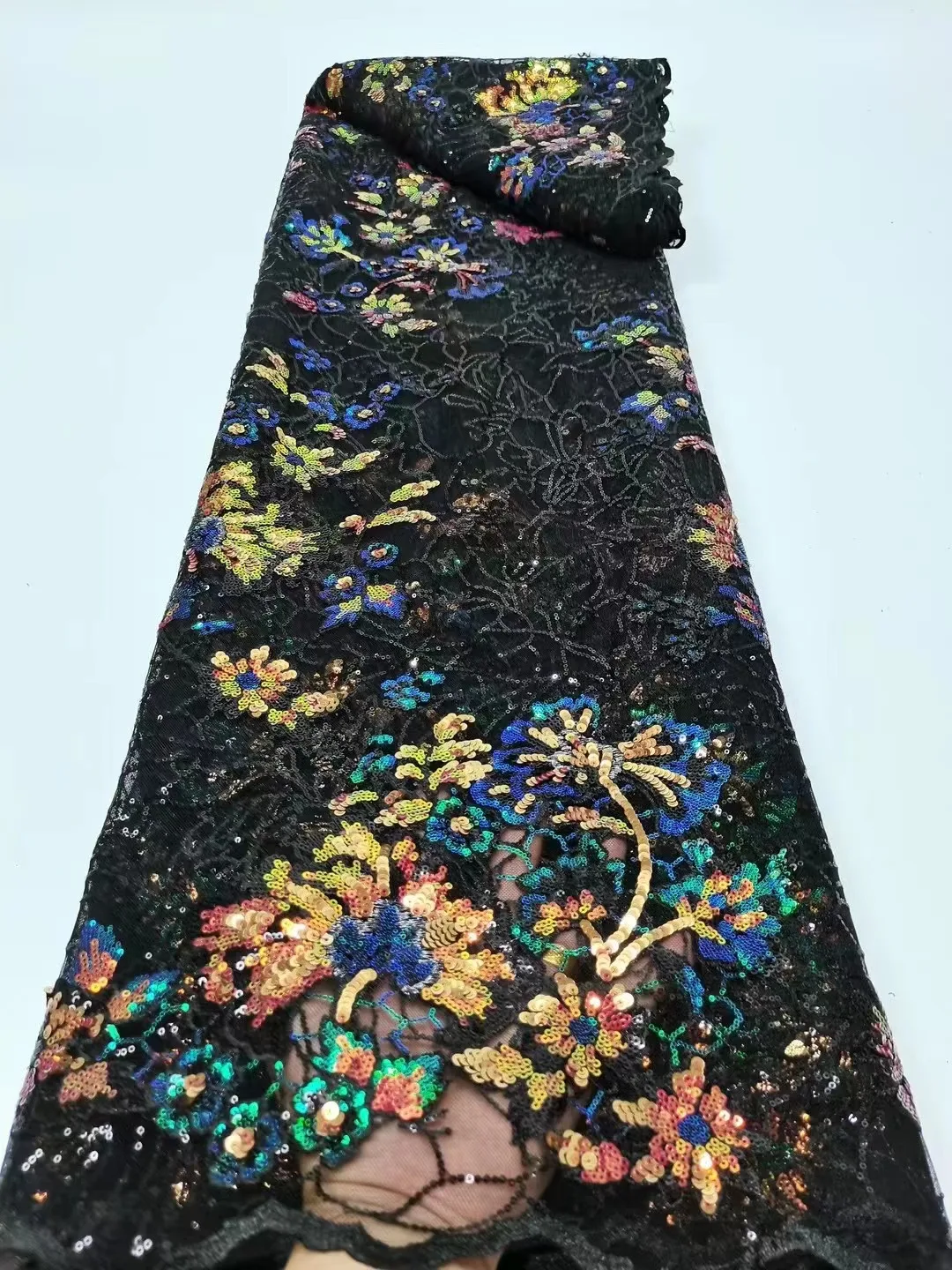 

Высококачественная африканская кружевная ткань, французская сетчатая ткань с блестками, швейное платье, вышитые бусины, кружевная тюль, нигерийская кружевная ткань QF0910