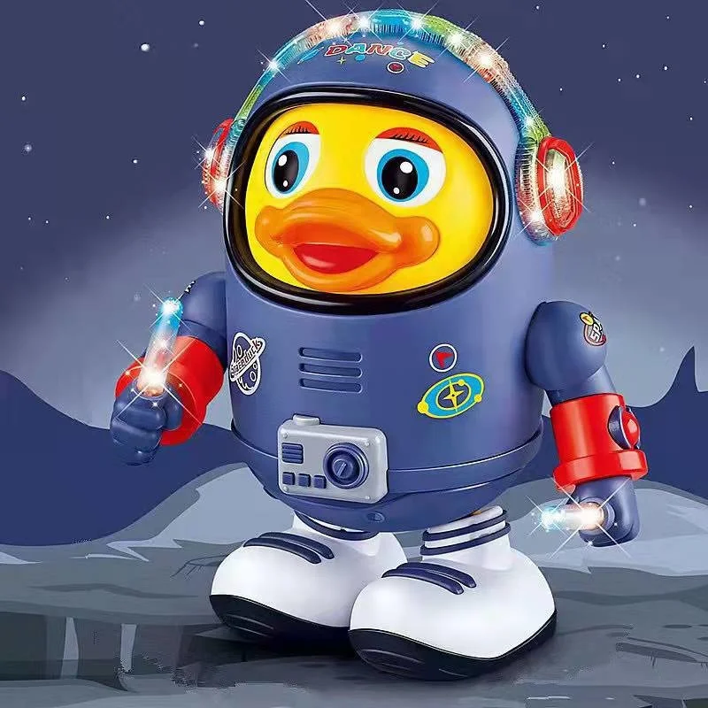 

Space duck Tiktok same dance robot electric little yellow duck drum tiger light music baby toy