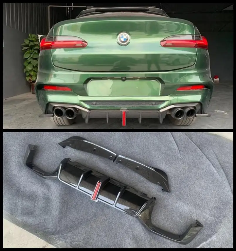 

Задний бампер из настоящего углеродного волокна, боковой ффузор для багажника BMW X4M F98 2019 2020 2021 2022 2023