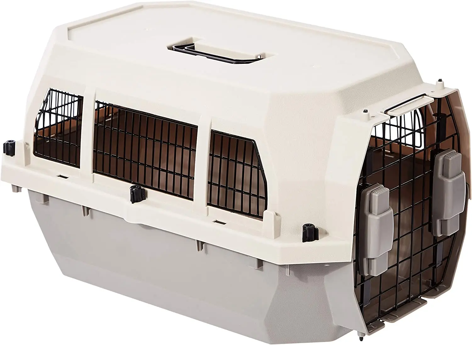 

Pet Carrier Kennel With Metal Wire Ventilation, 23-Inch