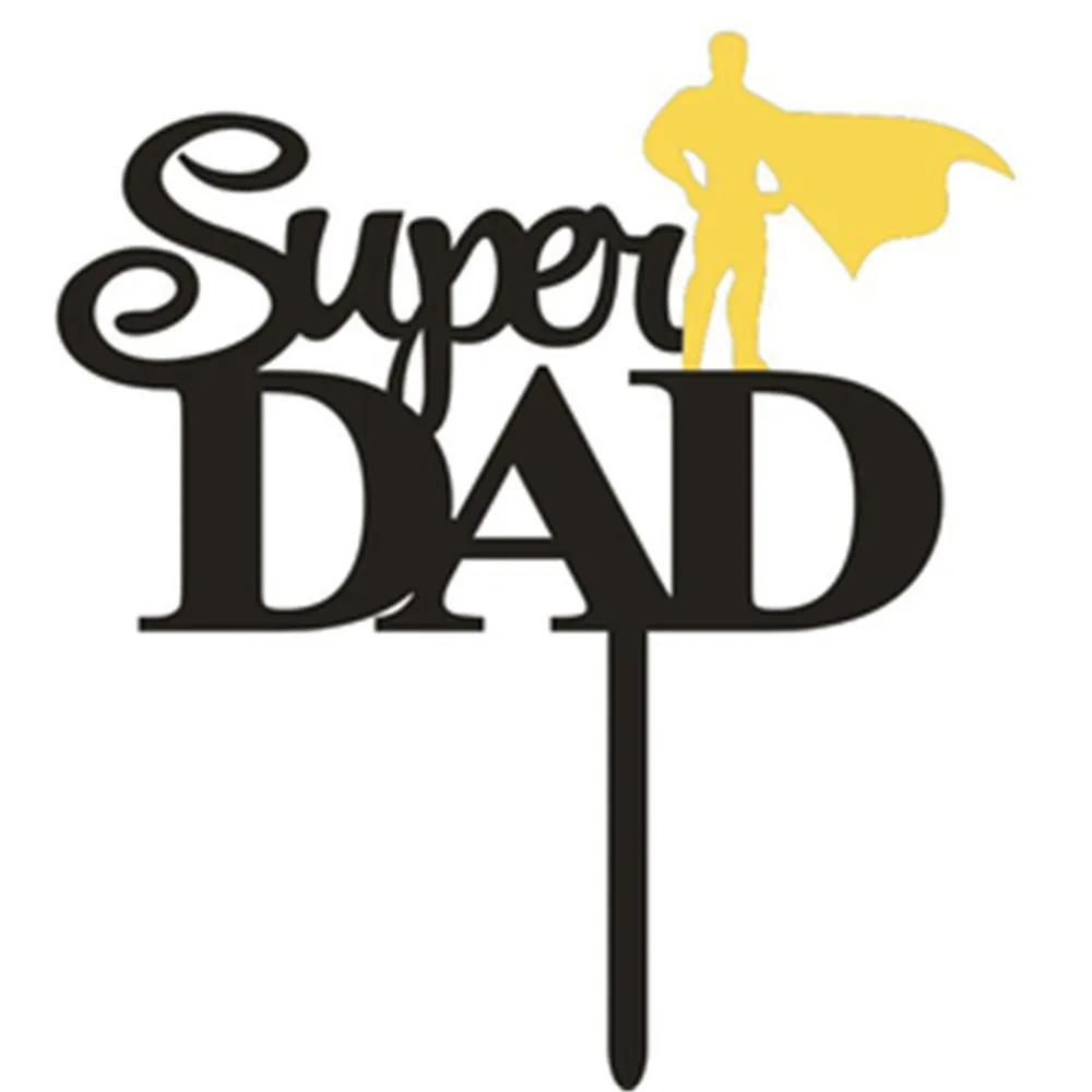Новый акриловый Топпер для торта Super Dad золотой на день рождения папы Дня отца