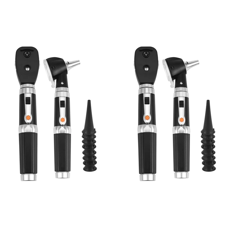 

2X 2 In 1 Professional Diagnostic Ear Eye Care LED Fiber Otoscope Ophthalmoscope Tool Sets