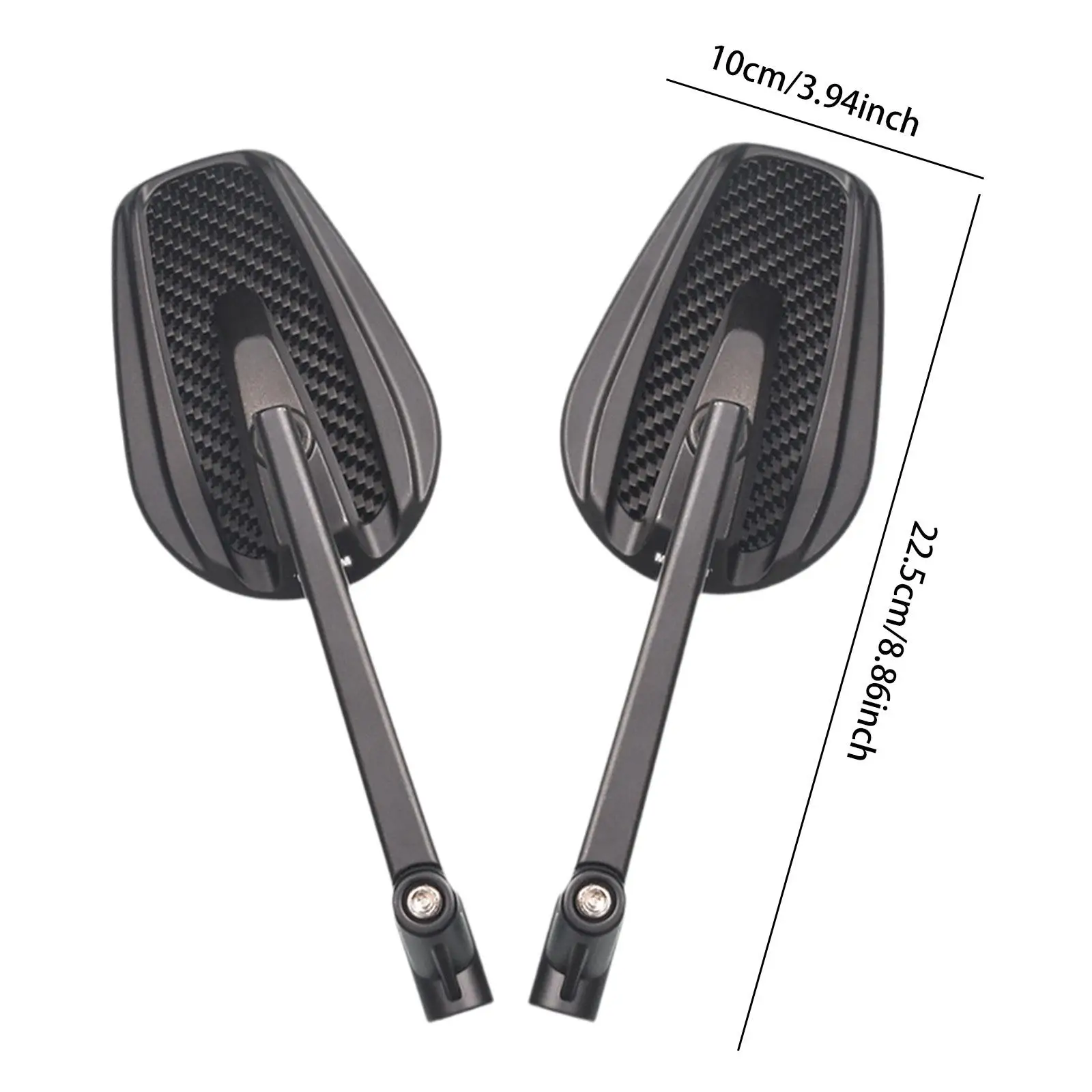 Rearview Mirrors Modification Accessories Fits M8 M10 Screws Carbon Fiber Left and Right for Scooters Motorcycle