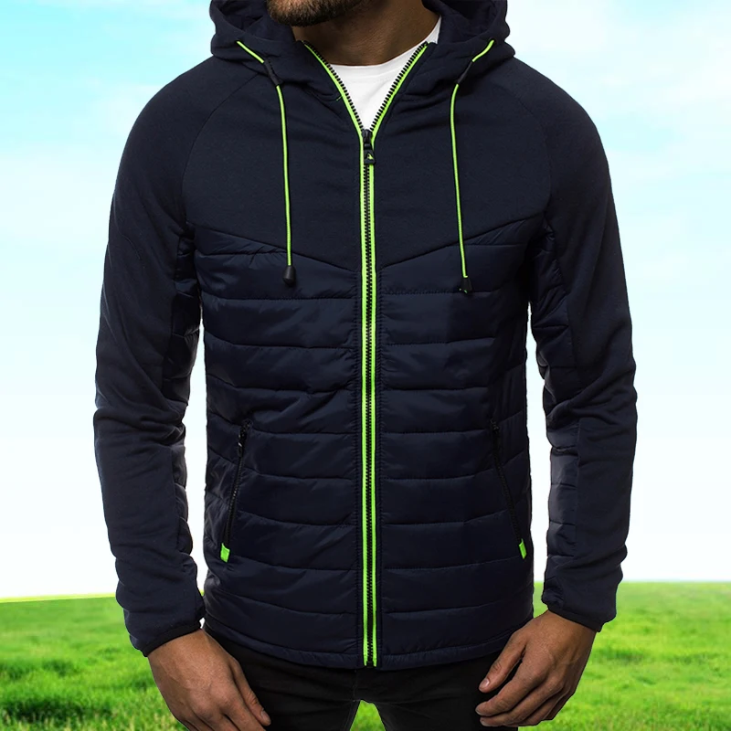 Men's Jacket Hoody Zipper Coat Waterproof Outwear Male Warm Cotton Overcoat Windbreaker Thicken Jacket Man Clothing Winter