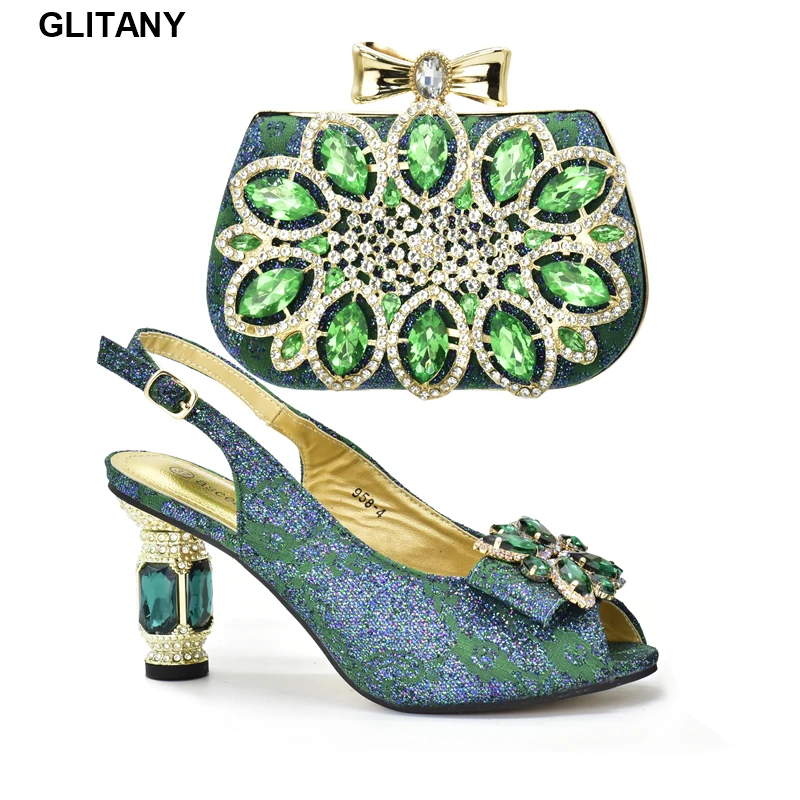 

New Arrival African Shoe and Bag Set Matching Italian Shoe and Bag Set Nigerian Shoes Italy High Heels Women Wedding Party Shoes