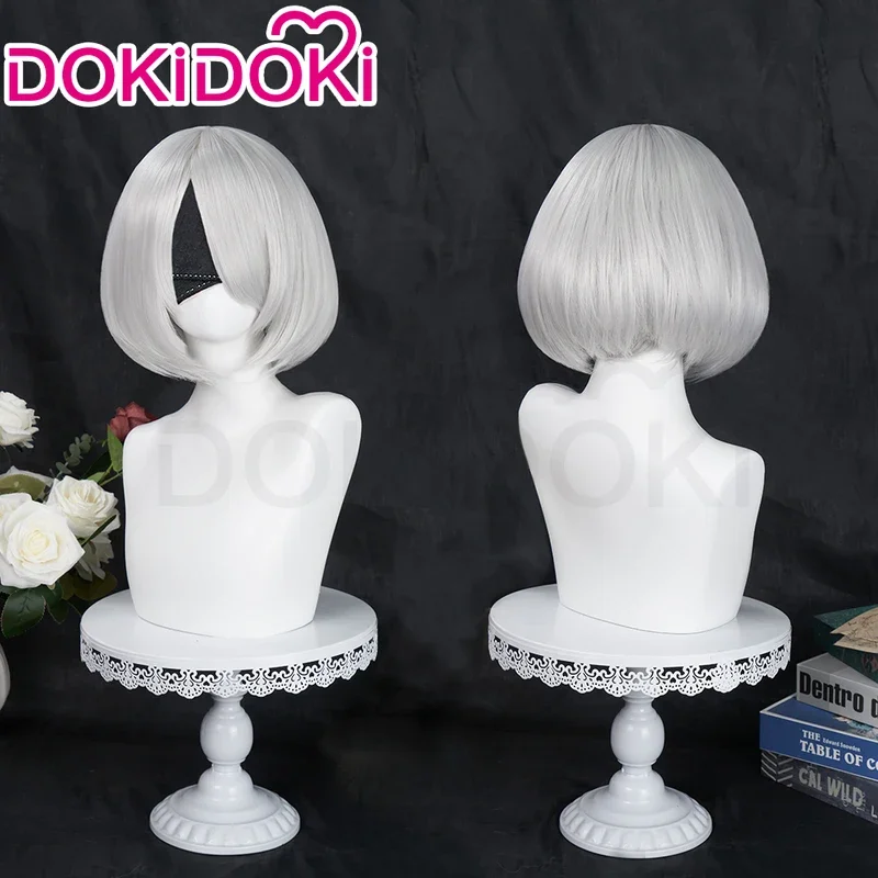 В НАЛИЧИИ 2B Парик Игра Косплей DokiDoki YoRHaa No. 2-х парики типа B женские короткие белые