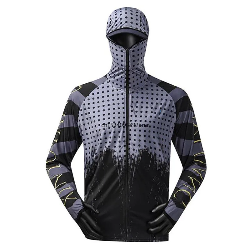 

Anti-UV Sunscreen Sun Protection Clothes Professional Fishing Hoodie With Mask Fishing Shirt Breathable Quick Dry Fishing Jersey