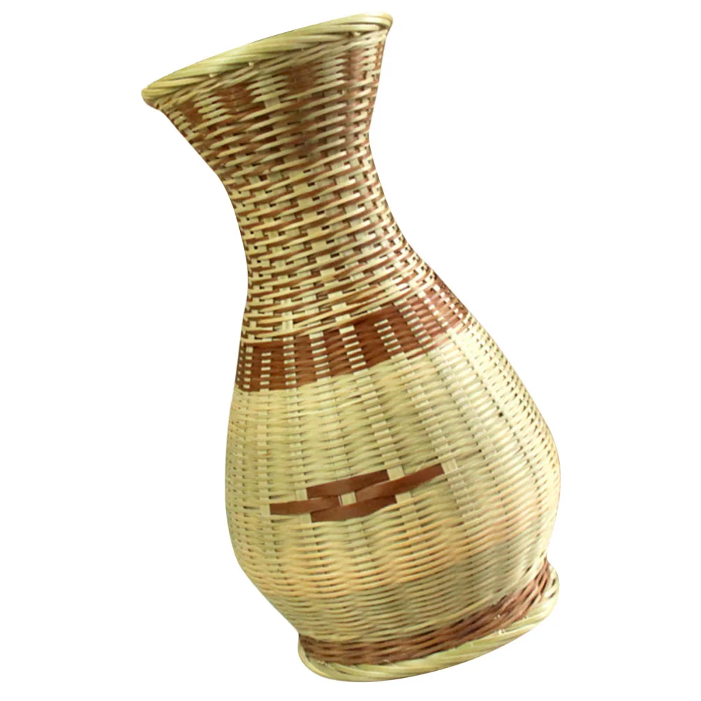 

Bamboo Vase Flower Basket Woven Hamper Ornament Container Baskets Office Simple Storage Exquisite