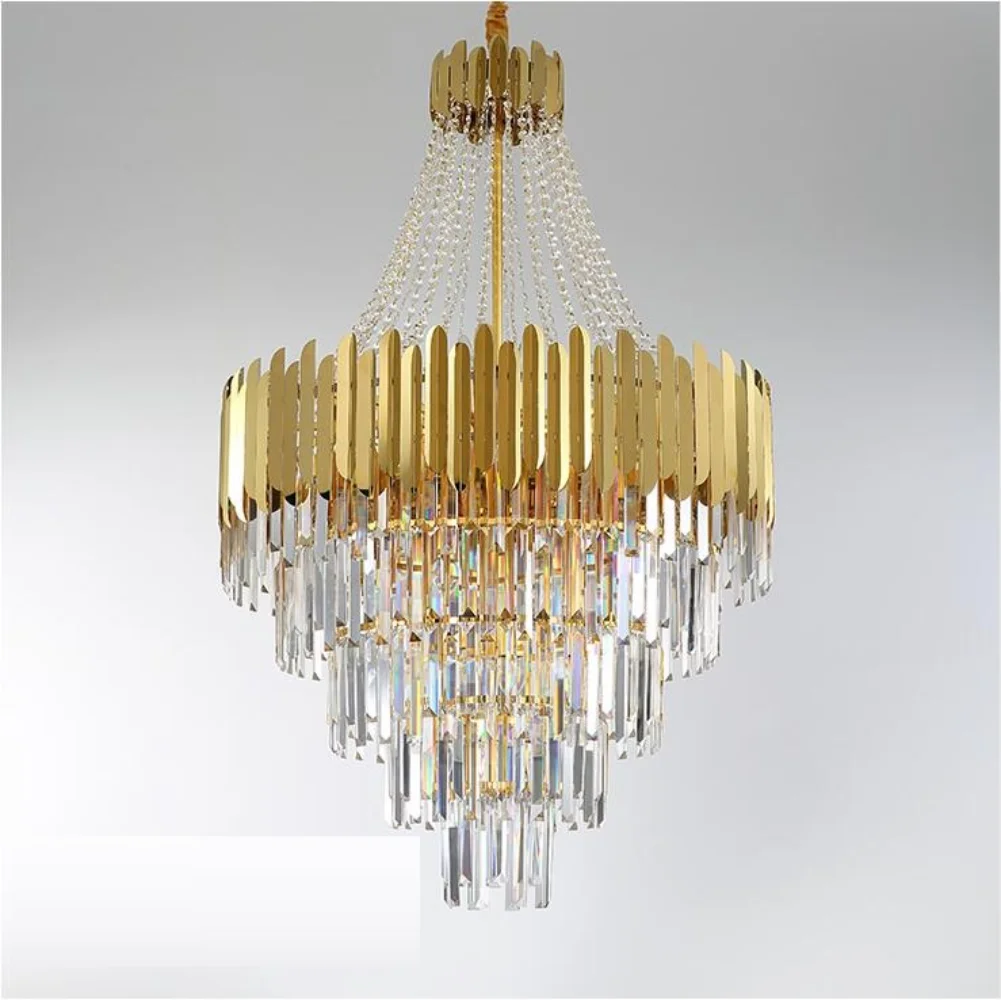American crystal chandelier gold luxury villa living room decoration chandelier kitchen  lamparas modermas de techo