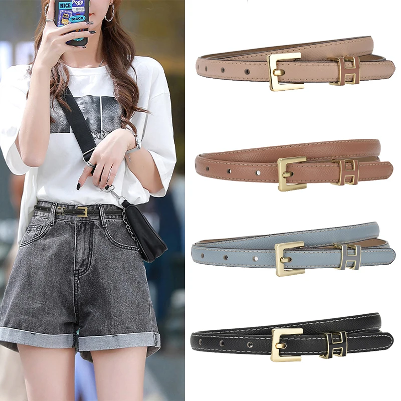 

Пояс из натуральной кожи с металлической пряжкой для женщин и девушек
