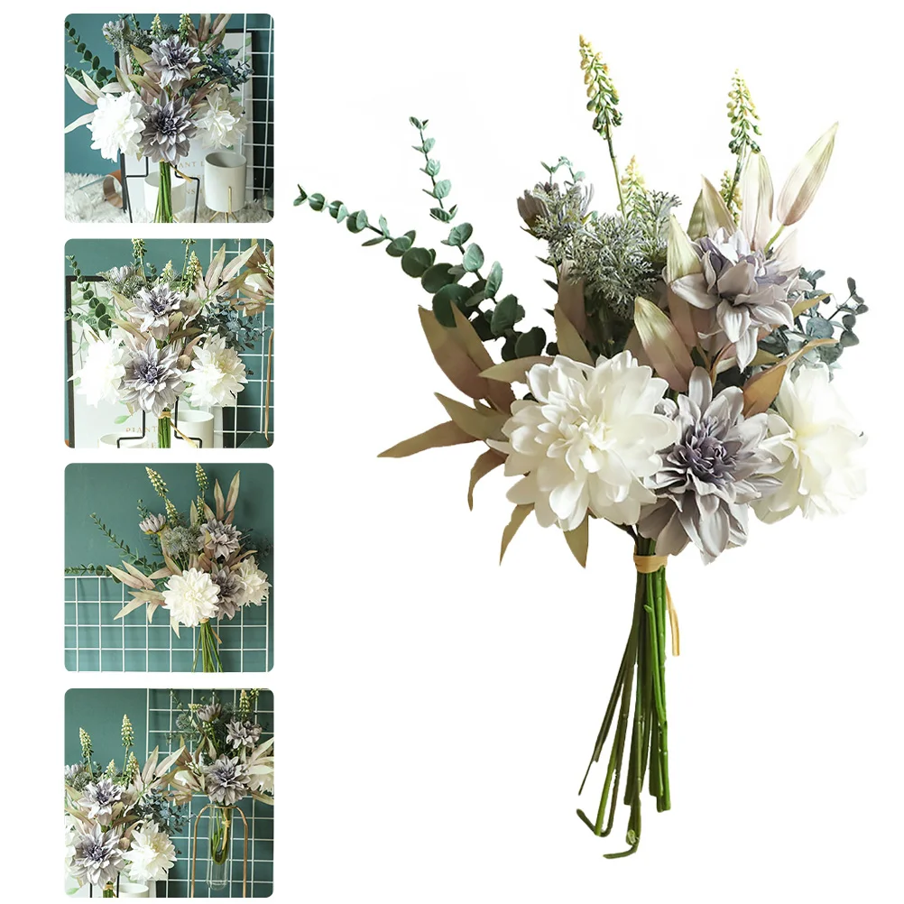 

Artificial Bouquets Wedding Flower Flowers Fake Decorations Bouquet Colorful Floral Arrangementsdecoration Decorative Fall White