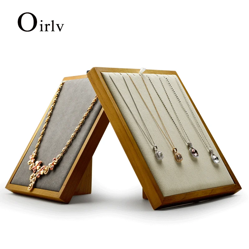 Oirlv Solid Wood Jewelry Stand Display Necklace Pendant Display Props Wooden Jewelry Rack Necklace Display Holder Stand For Sale