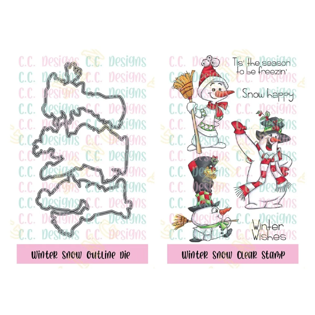 

New Winter Snow Metal Cutting Dies Clear Stamps Scrapbook Diary Secoration Embossing Stencil Template Diy Greeting Card Handmade