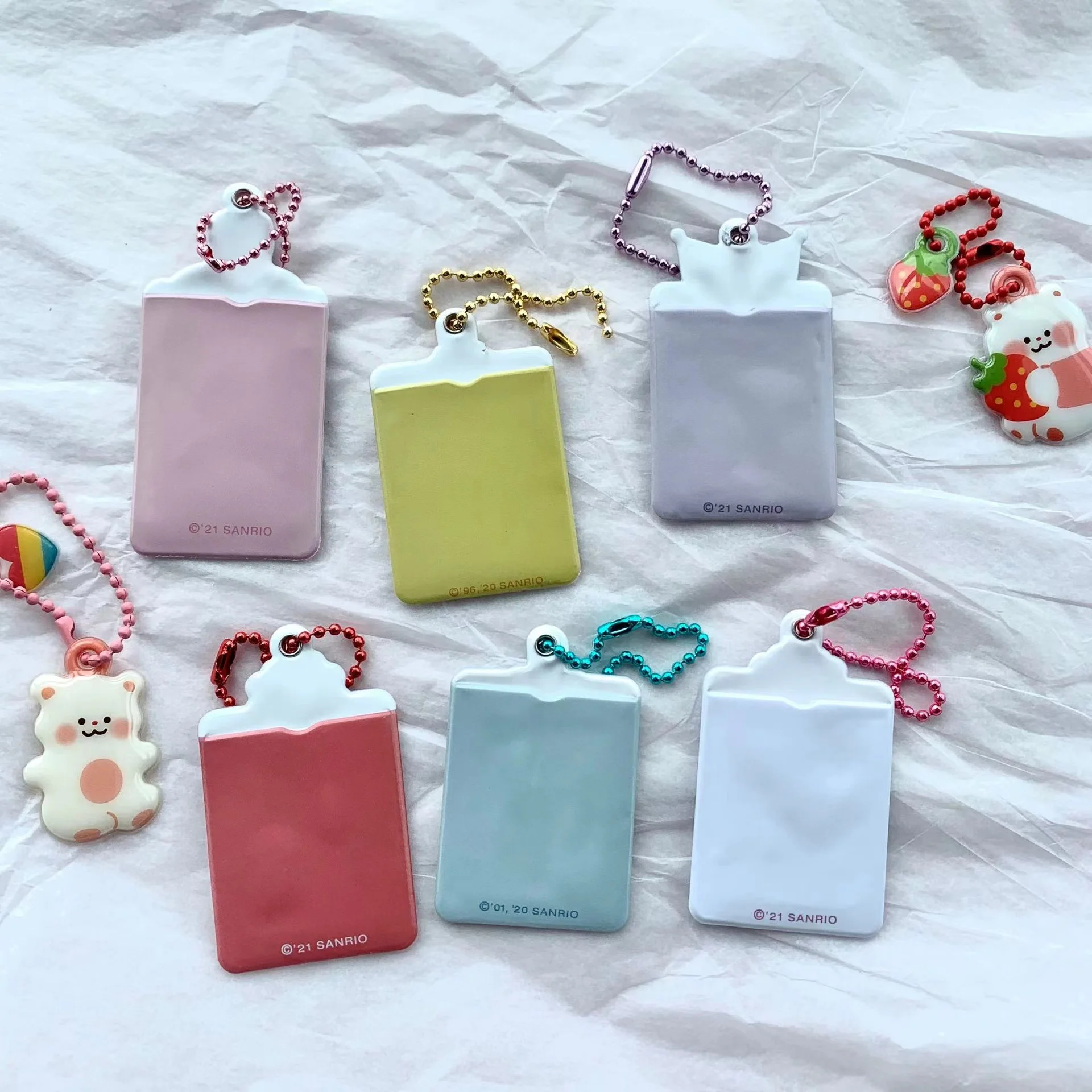 cute kpop idol photocard 1 inch card holder with chain waterproof case photo sleeve keychain pendant school stationery free global shipping