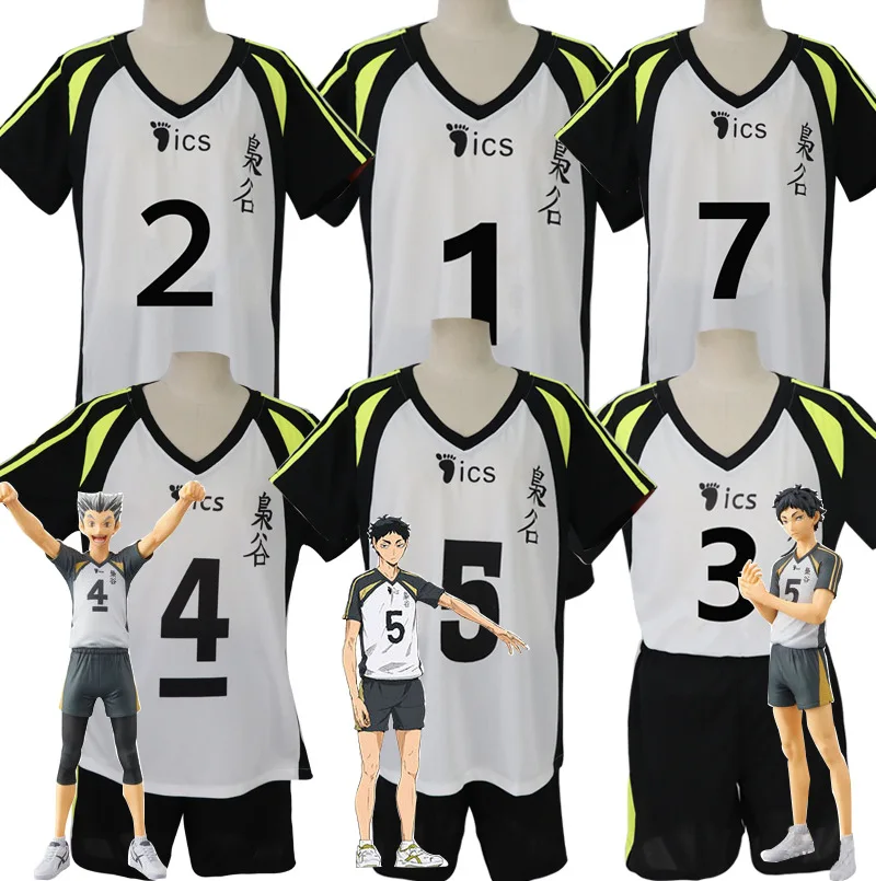 

Haikyuu Cosplay Костюм Fukurodani Академия Униформа Akaashi Keiji Koutarou Bokuto волейбол Джерси Спортивная одежда