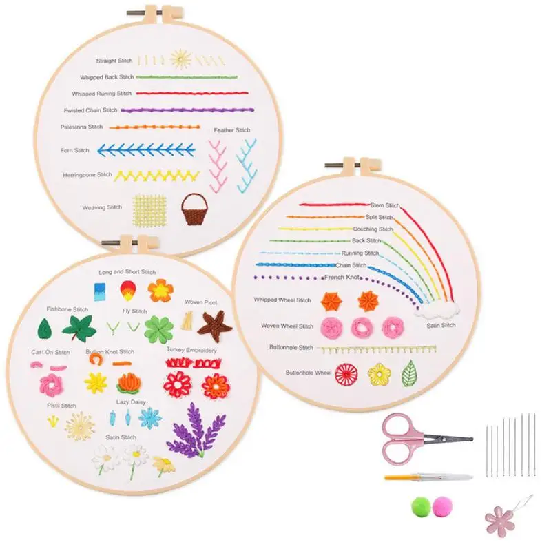 

Embroidery Kit For Beginners Embroidery Kit For Adults Embroidery Hoops Threads And Tools Cross Kit For DIY Craft Lover Adults