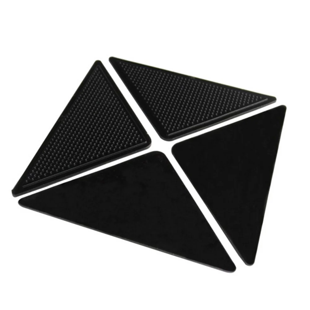 

Многоразовые моющиеся прокладки для ванной и гостиной, 4 шт., Нескользящие резиновые подкладки для фиксации ковров, домашний коврик треугол...