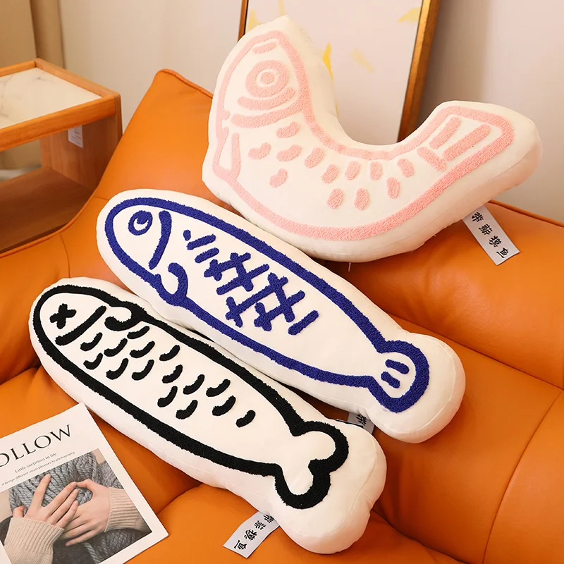 

Creative 3D Printed Saury Fish Plush Throw Pillow Toy Cute Stuffed Animals Salted Fish Plushies Cushion Anime Soft Kids Toys