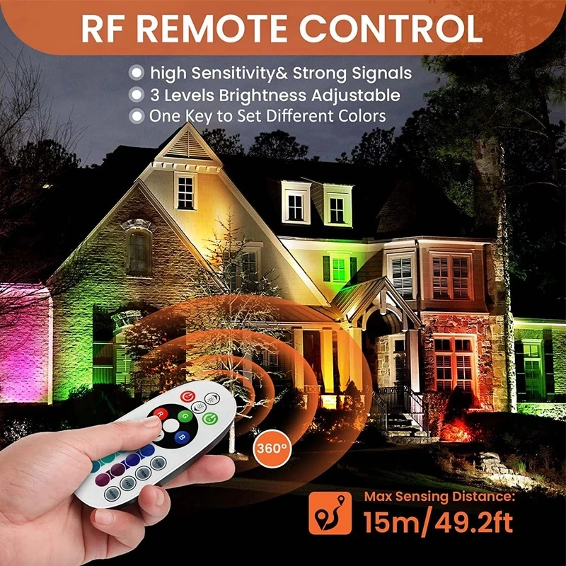 Светодиодная уличная лампа для газона 10 Вт RGB IP65 водонепроницаемый точечный