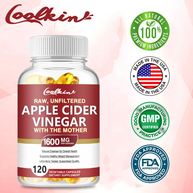 

Apple Cider Vinegar Capsules 1600 Mg - Natural Weight Management and Metabolism Boosting