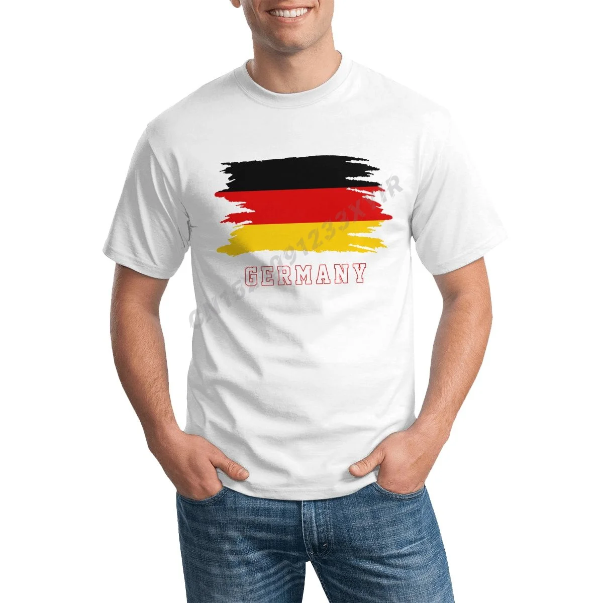 

Мужская футболка с немецким флагом, крутая немецкая футболка для фанатов, Мужская футболка, 100% хлопок, яркая футболка с круглым вырезом, мод...
