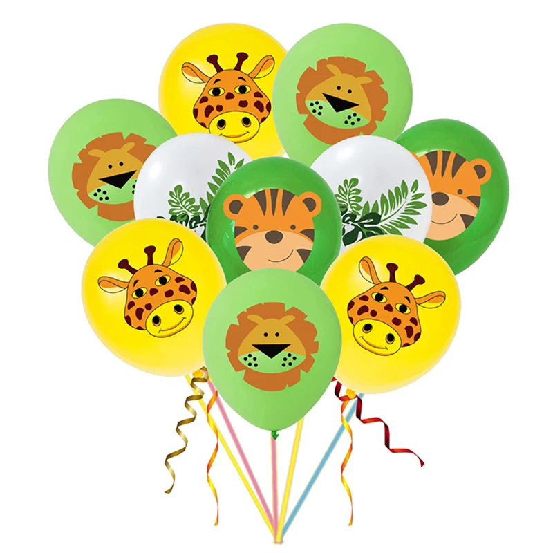 

12inch Animal Theme Party Balon Kids Happy Birthday Party Balloon Wild One Safari Jungle Kids Favor Birthday Animal Balloon