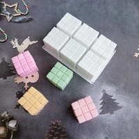 non stick cube candles silicone mold 3d aromatherapy plaster candle hand made baking chocolate dessert cake mould tool