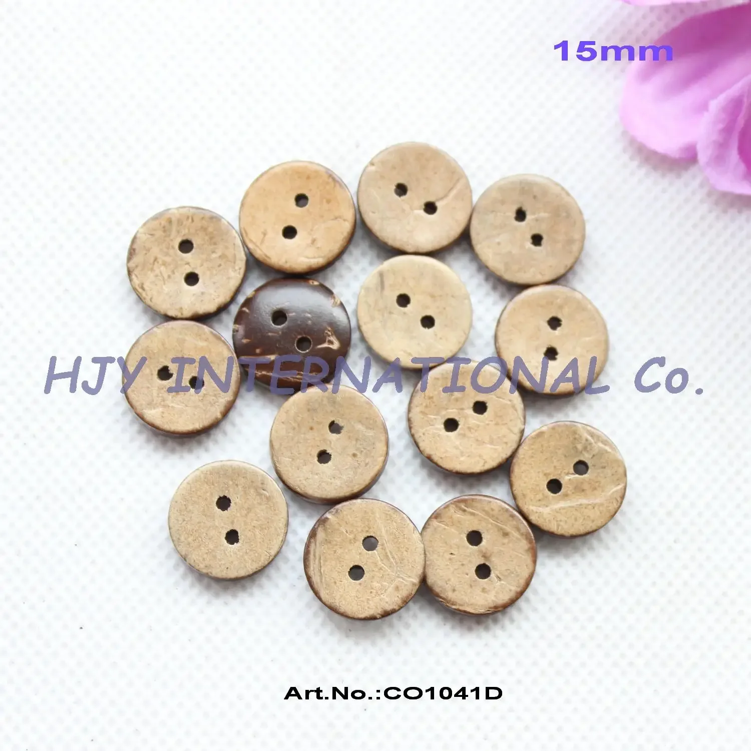 200 шт. модные кокосовые пуговицы в виде ракушек 15mm-CO1041D