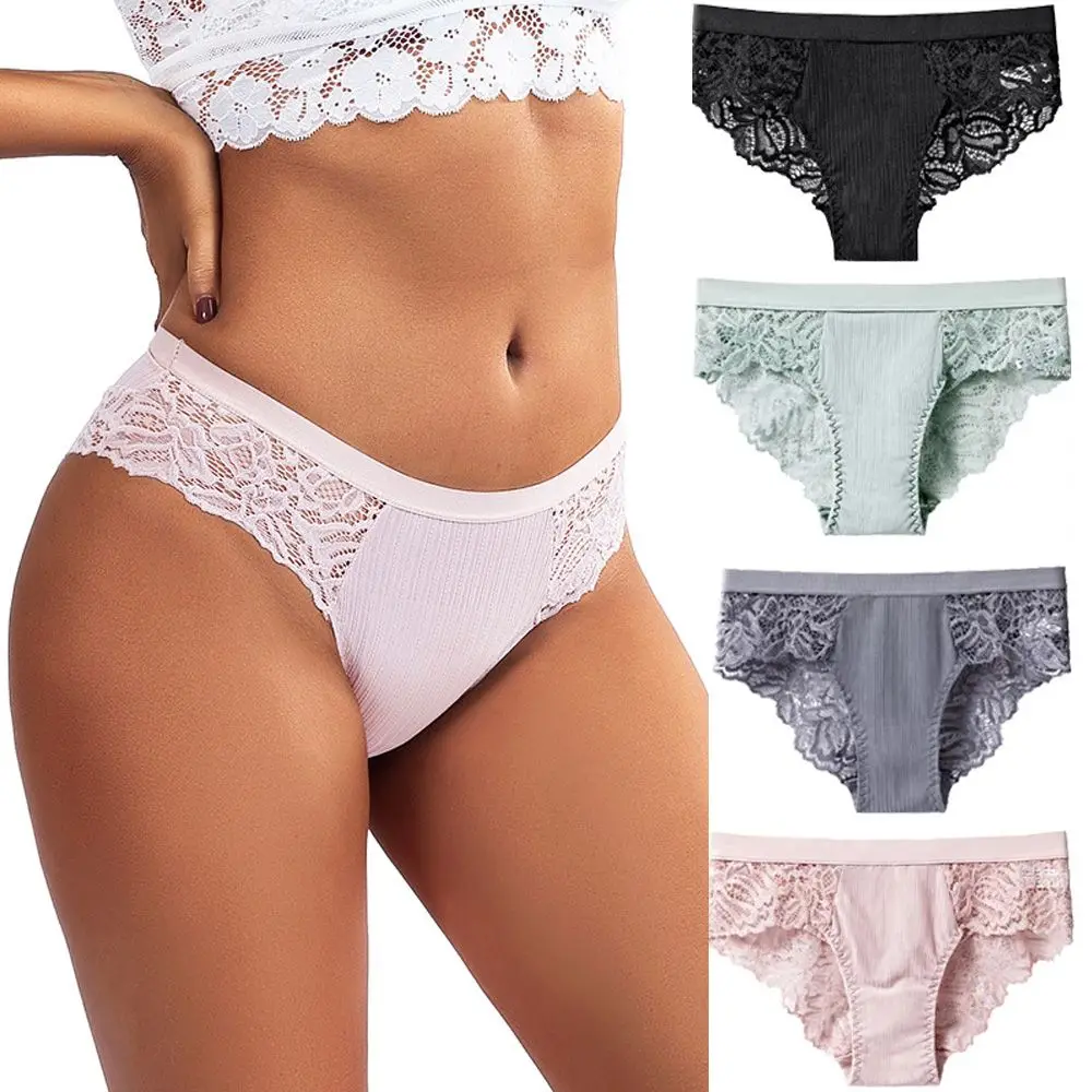 

Breathable Lace Low Waist Shorts Lingerie Underwear Briefs Women Panties